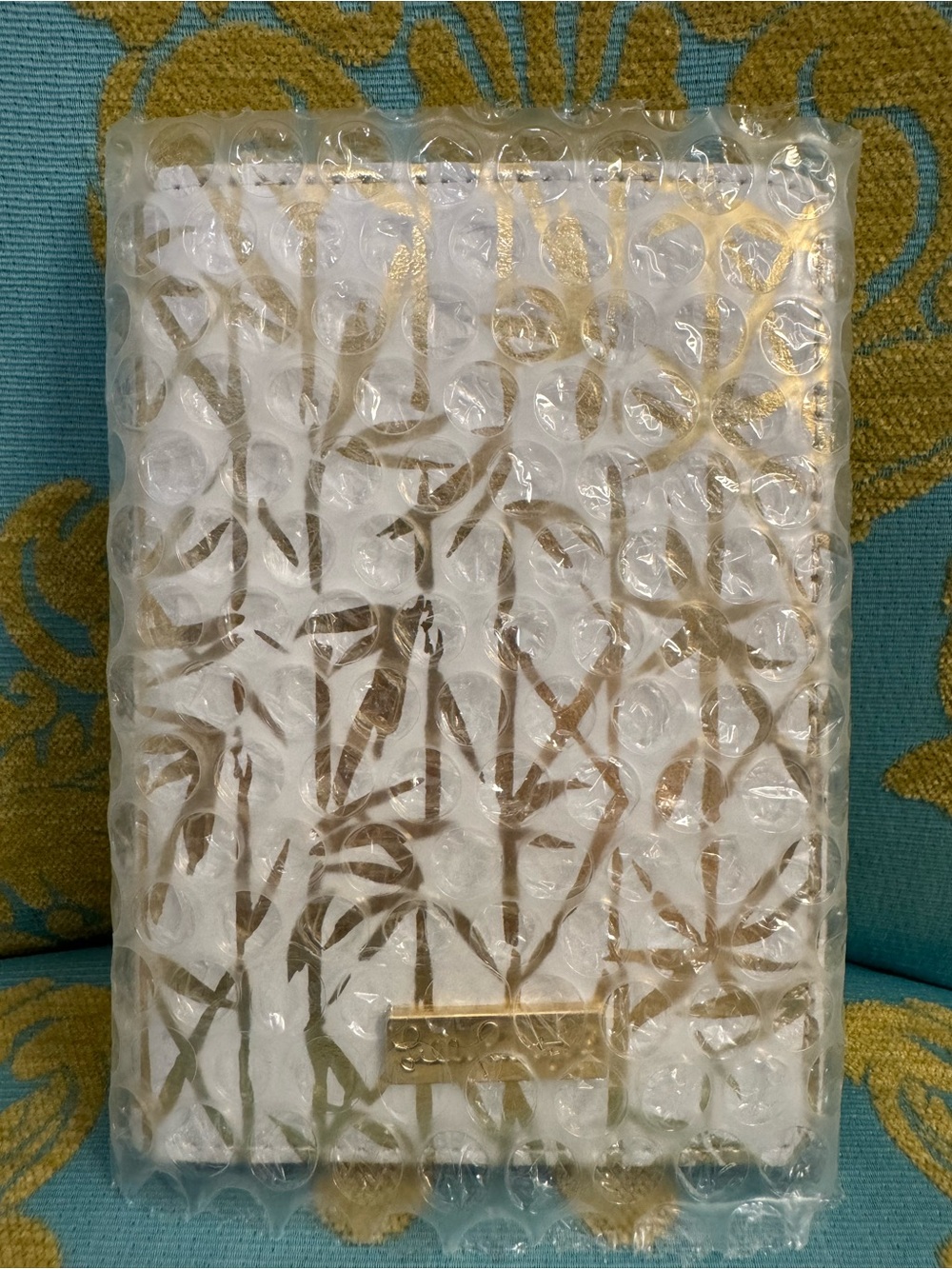NEW Lilly Pulitzer White and Gold Bamboo Passport Holder